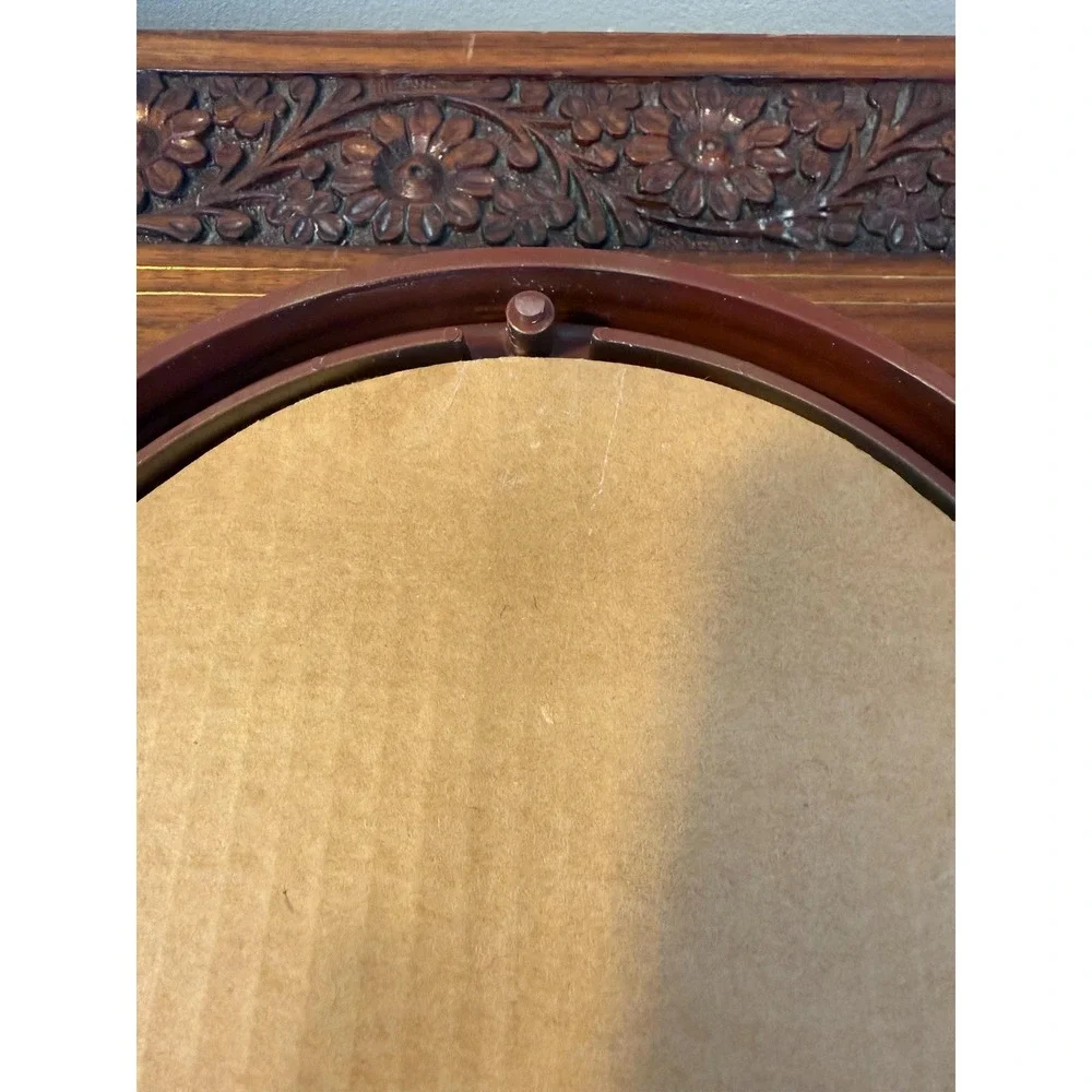 Vintage Hummel Embroidered Wall‎ Art Pair – Framed Oval Needlework (13x10)